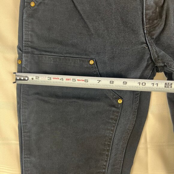 2011 Carhartt Double Knee Dungeree Fit Pants BL01 BLK 30x30 fits 28x29 measure - Picture 5 of 16